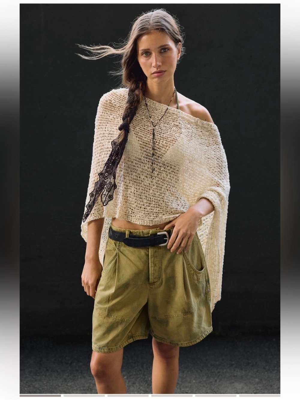 Free People NWT Wild Rebel Barrel Shorts Size 6 in Outlaw Taupe